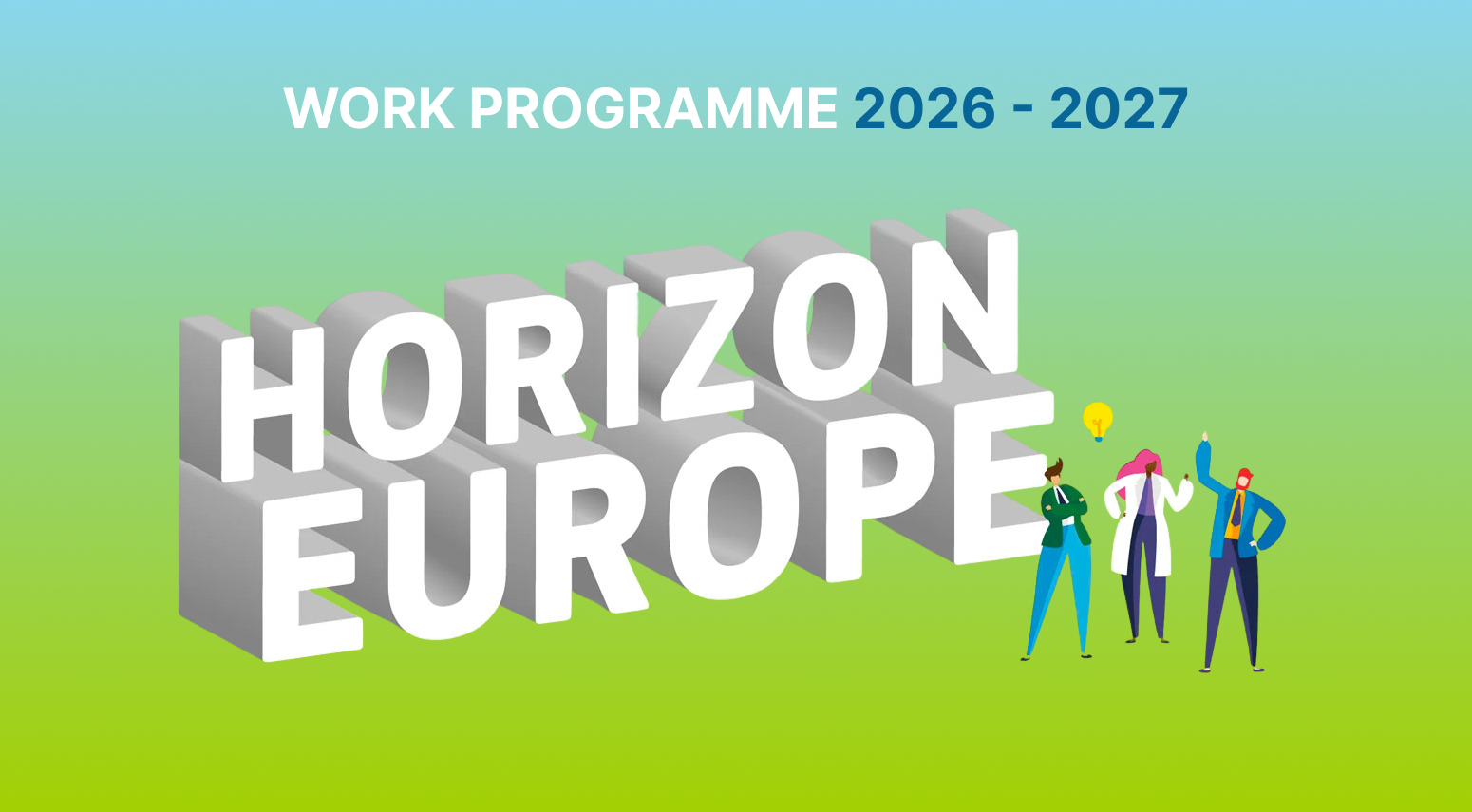 horizon europe work programme banner with blue-green gradient