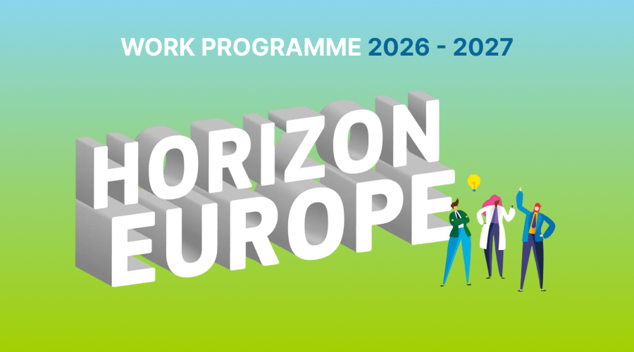 horizon europe work programme banner with blue-green gradient