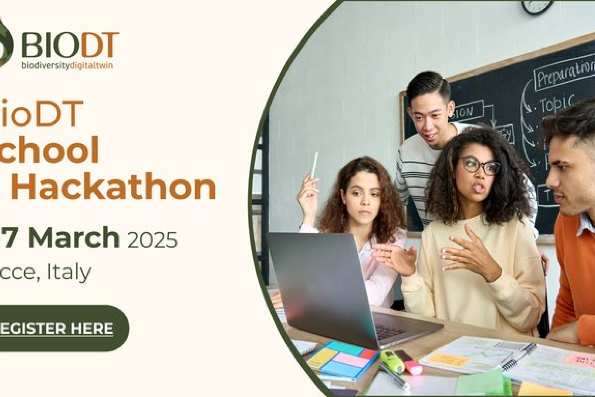 BioDT School and Hackathon, taking place from 3 to 7 March 2025 in Lecce, Italy