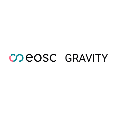 white background with a centre logo of the eosc gravity project